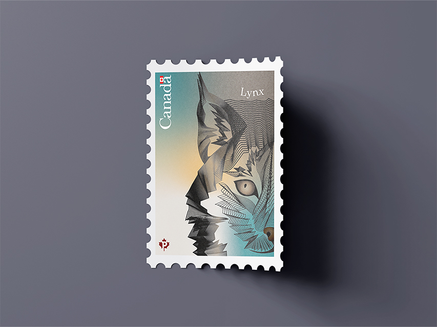 Lynx stamp mockup