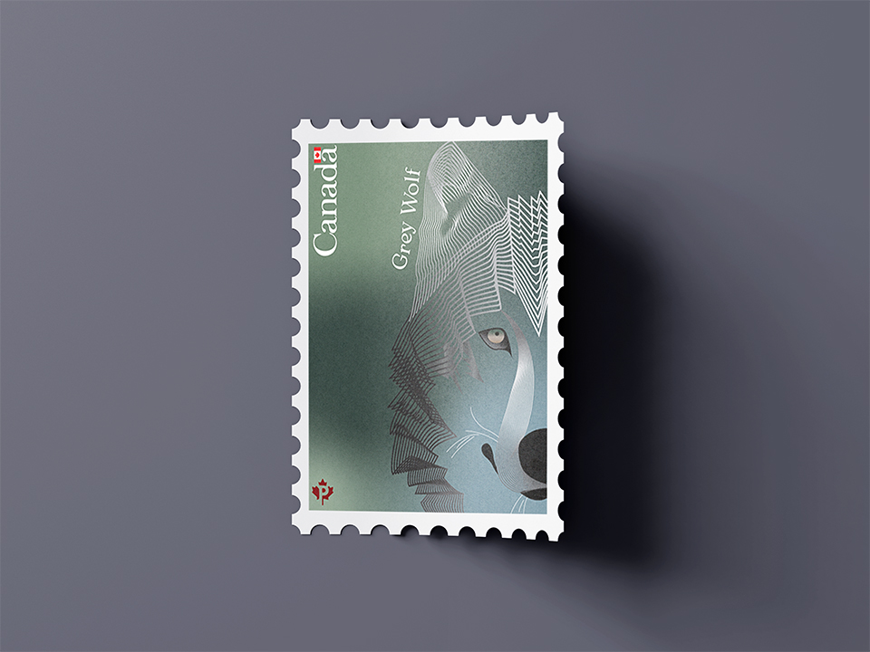 Wolf stamp mockup