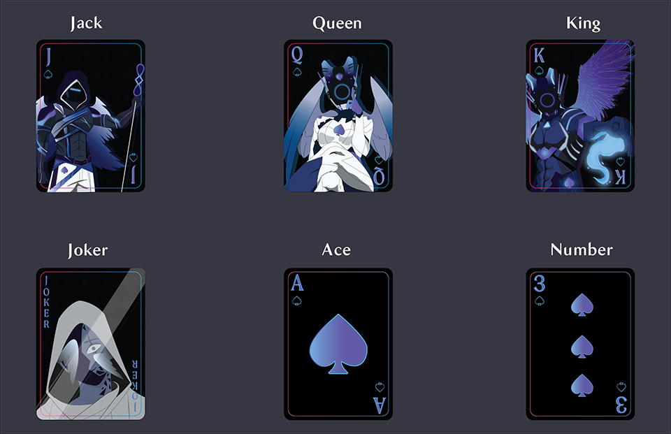 playing cards full set blue