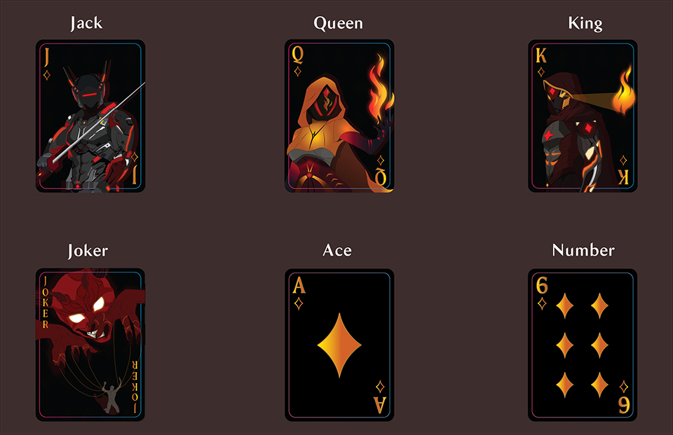 playing cards full set red